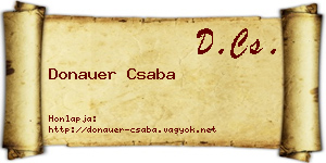 Donauer Csaba névjegykártya